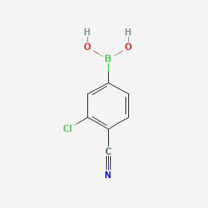 Chemical structure of (3-Chloro-4-cyanophenyl)boronic acid