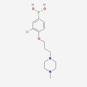 Chemical structure of (3-Chloro-4-(3-(4-methylpiperazin-1-yl)propoxy)phenyl)boronic acid