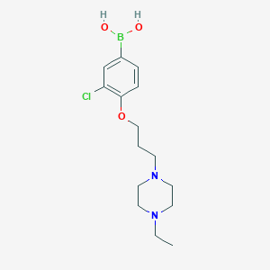 Chemical structure of (3-Chloro-4-(3-(4-ethylpiperazin-1-yl)propoxy)phenyl)boronic acid