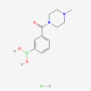 Chemical structure of (3-Chloro-4-(2-(piperazin-1-yl)ethoxy)phenyl)boronic acid