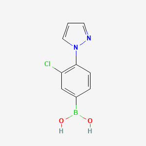 Chemical structure of 3-Chloro-4-(1H-pyrazol-1-yl)phenylboronic acid