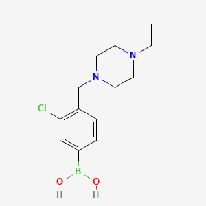 Chemical structure of (3-Chloro-4-((4-ethylpiperazin-1-yl)methyl)phenyl)boronic acid