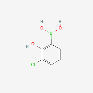 Chemical structure of (3-Chloro-2-hydroxyphenyl)boronic acid
