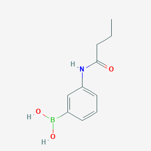 Chemical structure of (3-butanamidophenyl)boronic acid