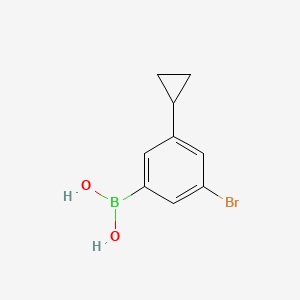 Chemical structure of (3-bromo-5-cyclopropylphenyl)boronic acid