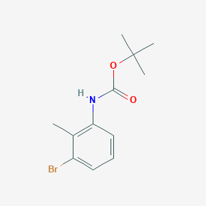 Chemical structure of (3-Bromo-2-methyl-phenyl)-carbamic acid tert-butyl ester