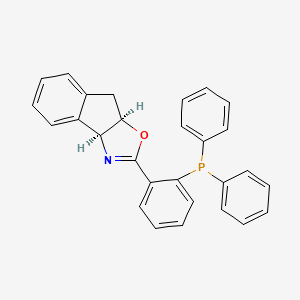 Chemical structure of (3AS,8aR)-2-(2-diphenylphosphinophenyl)-3a,8a-dihydroindane[1,2-d]oxazole