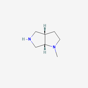 Chemical structure of (3aS,6aS)-1-Methyl-hexahydropyrrolo[3,4-b]pyrrole