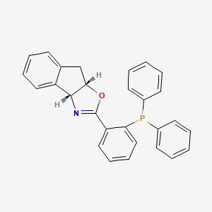 Chemical structure of (3AR,8aS)-2[2-(diphenylphosphanyl)phenyl]-3a,8a-dihydroindane[1,2-d]oxazole
