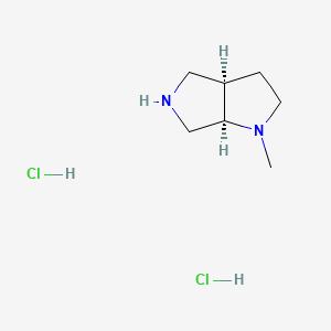 Chemical structure of (3aR,6aR)-1-Methyl-hexahydropyrrolo[3,4-b]pyrrole Dihydrochloride