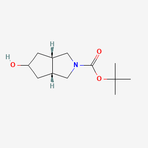 Chemical structure of (3aR,5r,6aS)-tert-Butyl 5-hydroxyhexahydrocyclopenta[c]pyrrole-2(1H)-carboxylate
