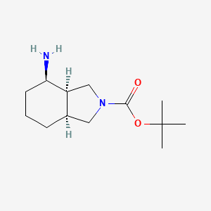 Chemical structure of (3aR,4R,7aS)-tert-Butyl 4-aminohexahydro-1H-isoindole-2(3H)-carboxylate