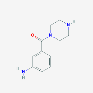 Chemical structure of (3-Aminophenyl)(piperazin-1-yl)methanone 2HCl