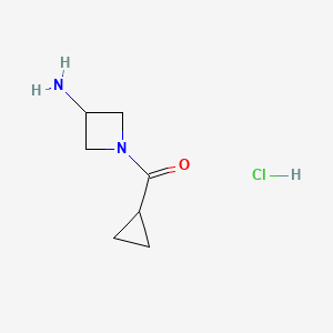 Chemical structure of 1-Cyclopropanecarbonylazetidin-3-amine hydrochloride