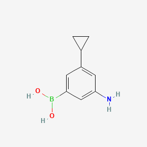 Chemical structure of (3-amino-5-cyclopropylphenyl)boronic acid