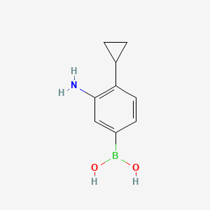 Chemical structure of (3-amino-4-cyclopropylphenyl)boronic acid