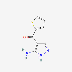 Chemical structure of (3-Amino-1H-pyrazol-4-yl)(thiophen-2-yl)methanone
