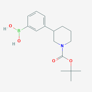 Chemical structure of 3-(1-Boc-3-piperidyl)phenylboronic Acid