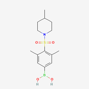 Chemical structure of (3,5-Dimethyl-4-((4-methylpiperidin-1-yl)sulfonyl)phenyl)boronic acid