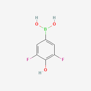 Chemical structure of (3,5-Difluoro-4-hydroxyphenyl)boronic acid