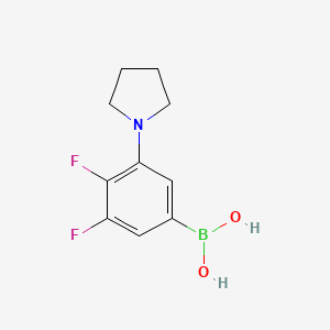 Chemical structure of (3,4-Difluoro-5-(pyrrolidin-1-yl)phenyl)boronic acid