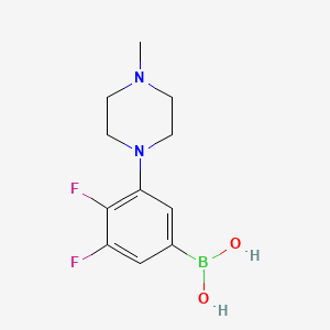 Chemical structure of (3,4-Difluoro-5-(4-methylpiperazin-1-yl)phenyl)boronic acid