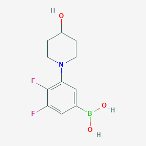 Chemical structure of (3,4-Difluoro-5-(4-hydroxypiperidin-1-yl)phenyl)boronic acid