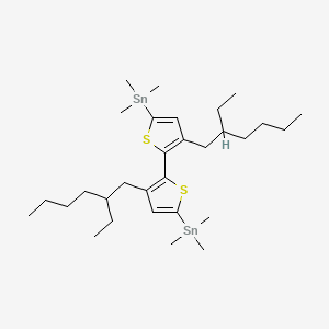 Chemical structure of (3,3'-Bis(2-ethylhexyl)-[2,2'-bithiophene]-5,5'-diyl)bis(trimethylstannane)