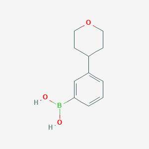 Chemical structure of 3-(tetrahydro-2H-pyran-4-yl)phenylboronic acid