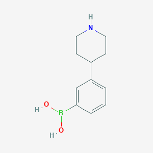 Chemical structure of (3-(piperidin-4-yl)phenyl)boronic acid