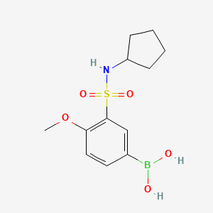 Chemical structure of (3-(N-Cyclopentylsulfamoyl)-4-methoxyphenyl)boronic acid