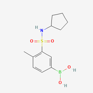 Chemical structure of (3-(N-cyclopentylsulfamoyl)-4-methylphenyl)boronic acid