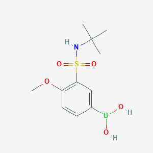 Chemical structure of (3-(N-(tert-butyl)sulfamoyl)-4-methoxyphenyl)boronic acid