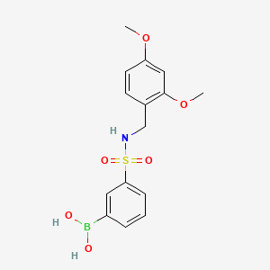 Chemical structure of (3-(N-(2,4-dimethoxybenzyl)sulfamoyl)phenyl)boronic acid