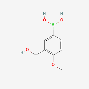 Chemical structure of 3-(Hydroxymethyl)-4-methoxyphenylboronic Acid