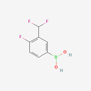 Chemical structure of (3-(Difluoromethyl)-4-fluorophenyl)boronic acid