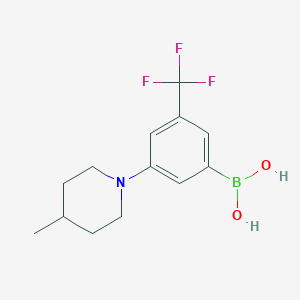 Chemical structure of (3-(4-Methylpiperidin-1-yl)-5-(trifluoromethyl)phenyl)boronic acid