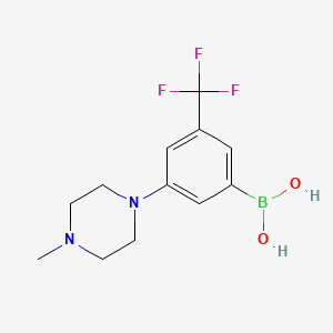 Chemical structure of (3-(4-methylpiperazin-1-yl)-5-(trifluoromethyl)phenyl)boronic acid