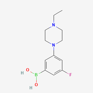 Chemical structure of (3-(4-ethylpiperazin-1-yl)-5-fluorophenyl)boronic acid
