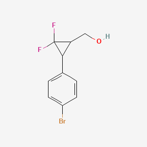 Chemical structure of (3-(4-bromophenyl)-2,2-difluorocyclopropyl)methanol
