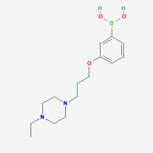 Chemical structure of (3-(3-(4-Ethylpiperazin-1-yl)propoxy)phenyl)boronic acid
