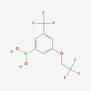Chemical structure of (3-(2,2,2-Trifluoroethoxy)-5-(trifluoromethyl)phenyl)boronic acid