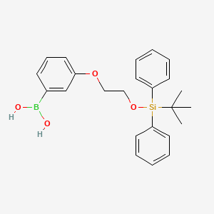 Chemical structure of (3-(2-((tert-Butyldiphenylsilyl)oxy)ethoxy)phenyl)boronic acid