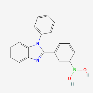 Chemical structure of (3-(1-Phenyl-1H-benzo[d]imidazol-2-yl)phenyl)boronic acid