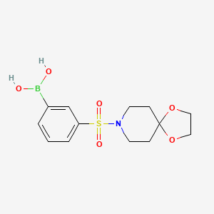 Chemical structure of (3-(1,4-Dioxa-8-azaspiro[4.5]decan-8-ylsulfonyl)phenyl)boronic acid