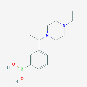 Chemical structure of (3-(1-(4-Ethylpiperazin-1-yl)ethyl)phenyl)boronic acid