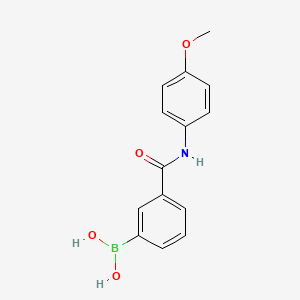 Chemical structure of (3-((4-Methoxyphenyl)carbamoyl)phenyl)boronic acid