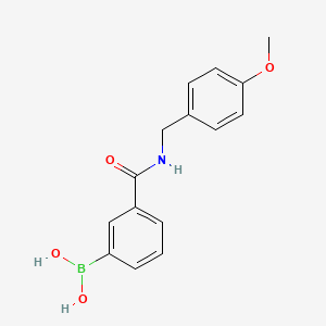 Chemical structure of (3-((4-methoxybenzyl)carbamoyl)phenyl)boronic acid