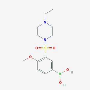Chemical structure of (3-((4-Ethylpiperazin-1-yl)sulfonyl)-4-methoxyphenyl)boronic acid