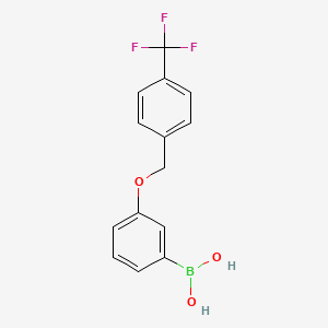 Chemical structure of (3-((4-(Trifluoromethyl)benzyl)oxy)phenyl)boronic acid